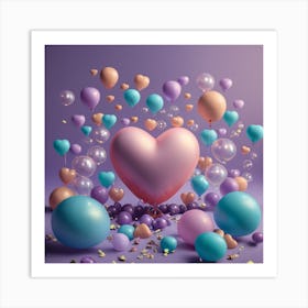 colorful hearts Art Print