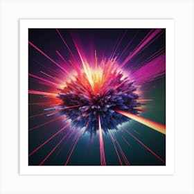 Laser Explosion Glitch Art 14 Art Print