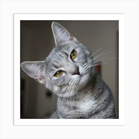 Gray Cat Art Print