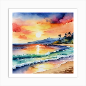 Sunset On The Beach 2 Art Print