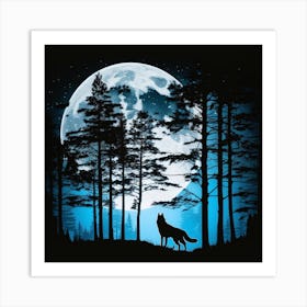 Wolf In The Woods Art Print