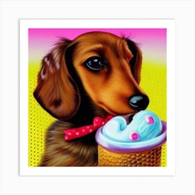 Dachshund Ice Cream Art Print