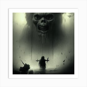 Skeleton In The Water Art Print