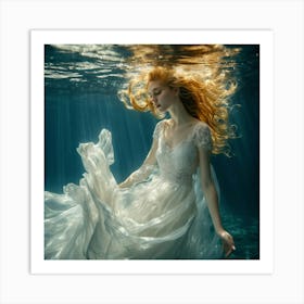 Underwater Bride Art Print