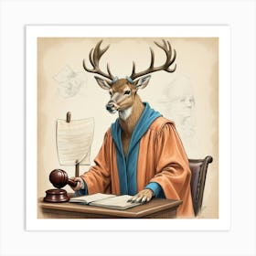 Deer Judge 3 Art Print