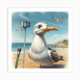 Seagull On The Beach 8 Art Print