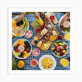 Picnic On A Blanket Art Print