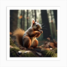 Squirrel In The Forest 334 Art Print