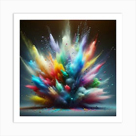 Colorful Powder Explosion Art Print