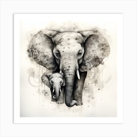 Elephant Series Artjuice By Csaba Fikker 005 Art Print