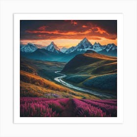 Distant View Over Mountain Art Print