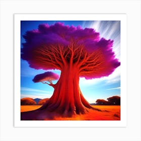 Purple Baobab Tree Art Print