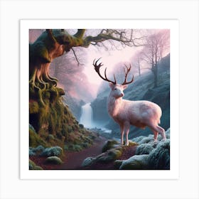 Deer In The Forest 16 Art Print