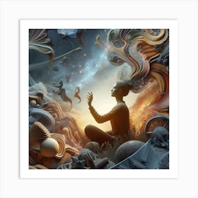 Woman In Space 3 Art Print