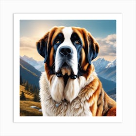 St Bernard 61 Art Print