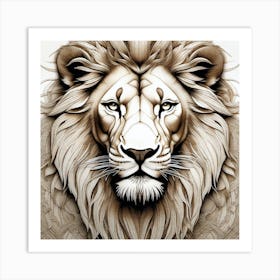 Lion Head 45 Art Print