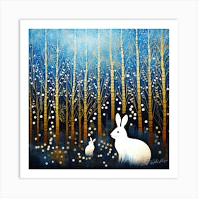 Rabbits Habitat - Rabbits In The Woods Art Print