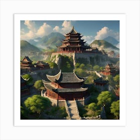 Chinese Village 9 Art Print