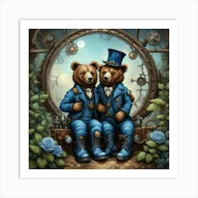 blue bear Art Print