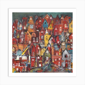 Moderne Stadt Square Art Print