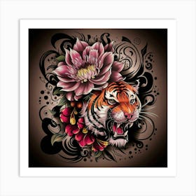 Tiger Tattoo Art Print