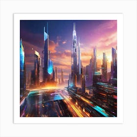 Futuristic City 96 Art Print