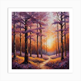 Sunset In The Woods Art Print