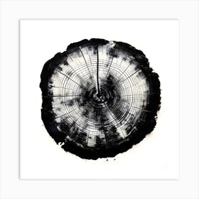 Tree Rings Abstraction in Black and White No. 2 Art Print