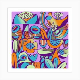 Psychedelic Flowers Art Print