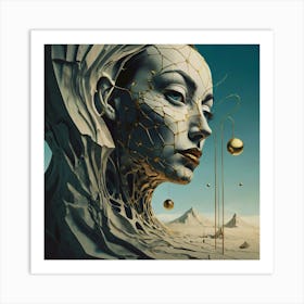 Woman In The Desert Art Print