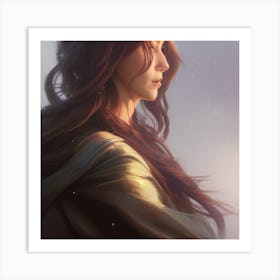 Young Woman With Long Hair Art Print