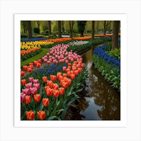 Tulips In The Park Art Print