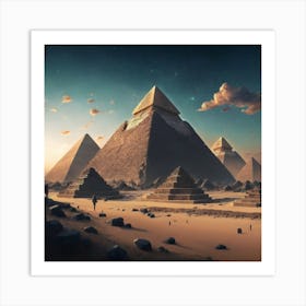 Pyramids Of Giza 3 Art Print