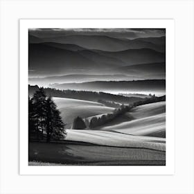 Landscapes In Black And White Art Print