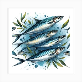 Watercolor Fishes Art Print 1 Art Print