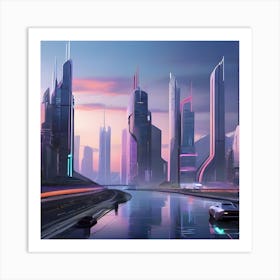 Futuristic Cityscape 2 Art Print