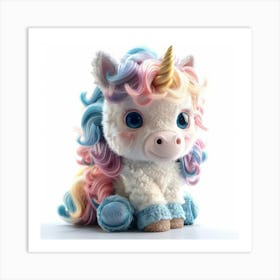 Unicorn Plush Toy Art Print