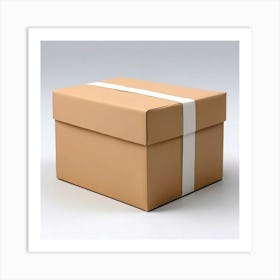 Mock Up Blank Box Parcel Cardboard Customizable Template Unprinted Clean Simple Minimalis (17) Art Print