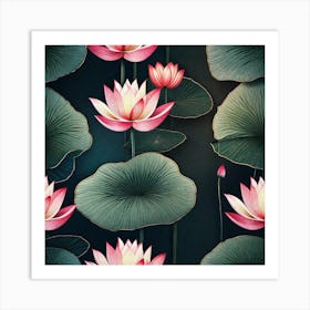 Lotus Flower Wallpaper 3 Art Print