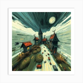 Spooky Village Art Print