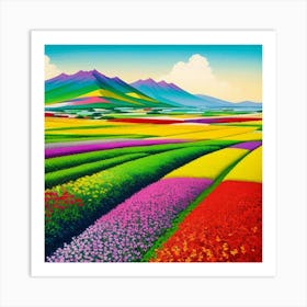 Beauty Field Of Flowers Art Print