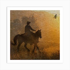 Sunset Cowboy Art Print