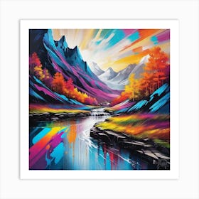 Rainbow In The Mountains Art Print