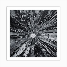 Black and White Space Burst Art Print