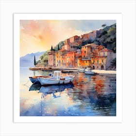 AI Mediterranean Glow  Art Print