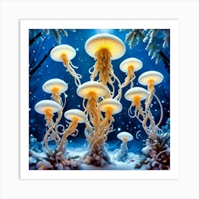 Jellyfish In The Snow Art Print