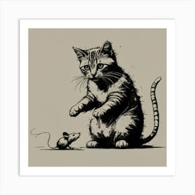 Cat And Mouse 1 Art Print