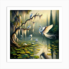 Egrets 7 Art Print