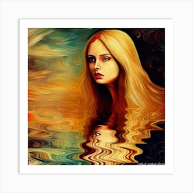 Girl In The Water Art Print