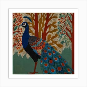 Peacock By Rajesh Kumar Art Print